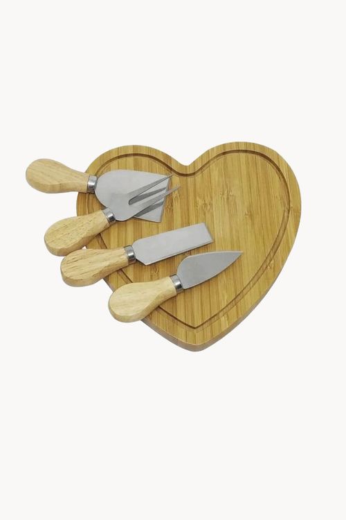 Conjunto para Queijo em Bambu  5 Peças