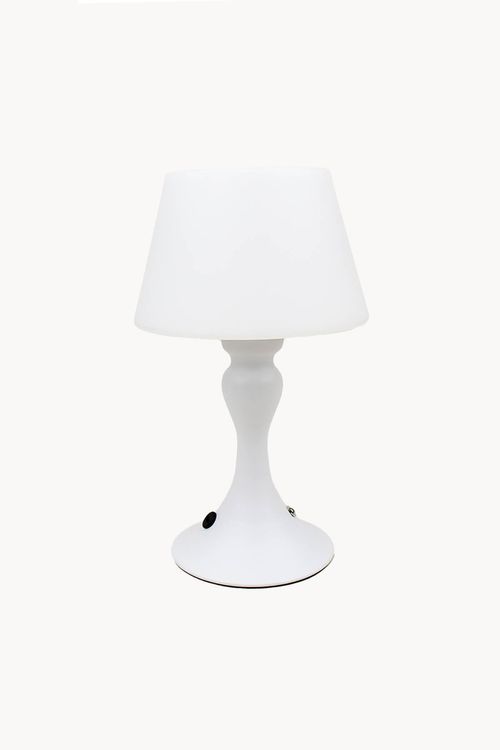 Abajur Branco com Led em Aço Inox