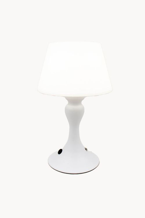Abajur Branco com Led em Aço Inox