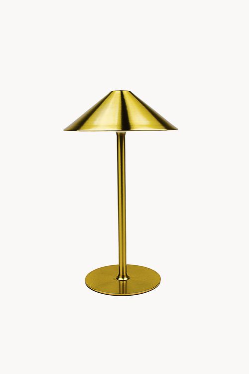 Abajur Dourado com Led em Aço Inox