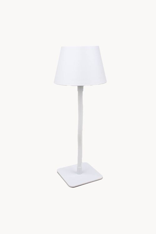 Abajur Branco com Led em Aço Inox
