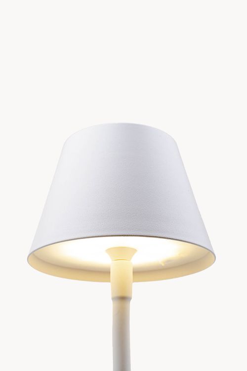 Abajur Branco com Led em Aço Inox