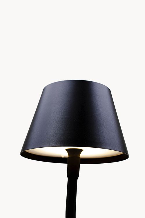 Abajur Preto com Led em Aço Inox