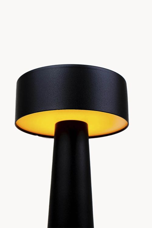 Abajur Preto com  Led em Aço Inox