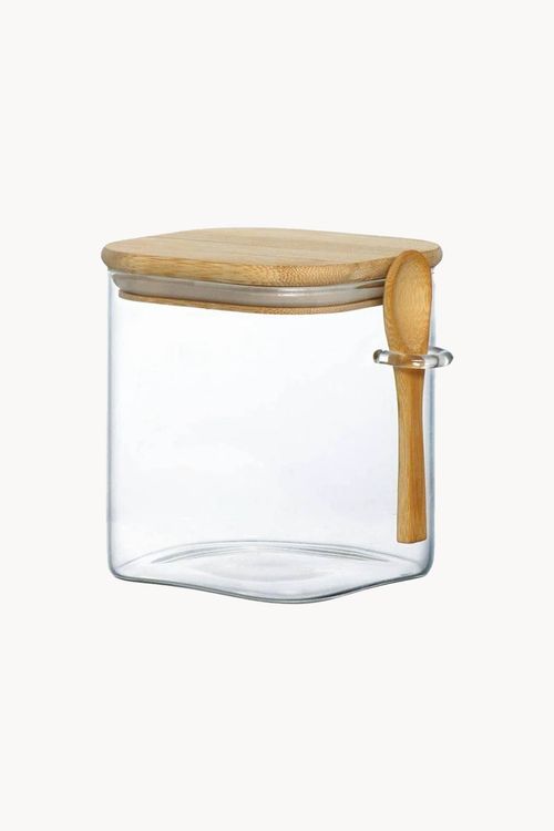 Porta Condimento Hermético em Vidro com Tampa em Bambu 800ml