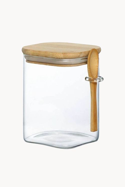 Porta Condimento Hermético em Vidro com Tapa em Bambu 1,2l