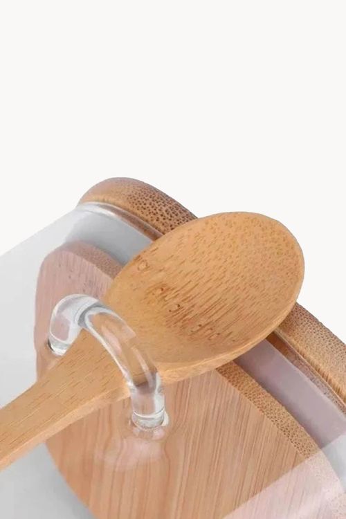 Porta Condimento Hermético em Vidro com Tapa em Bambu 1,2l