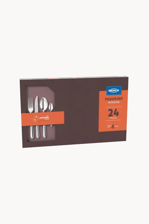 Faqueiro Módena em Aço Inox 24 Peças