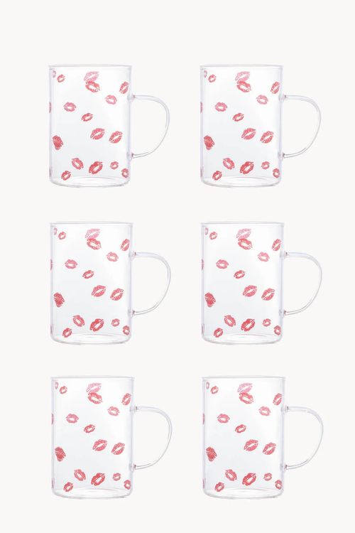 Conjunto Caneca em Vidro 6 Peças 280ml