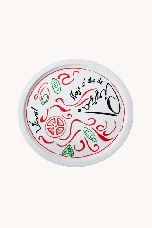 Prato para Pizza Pomodoro em Porcelana