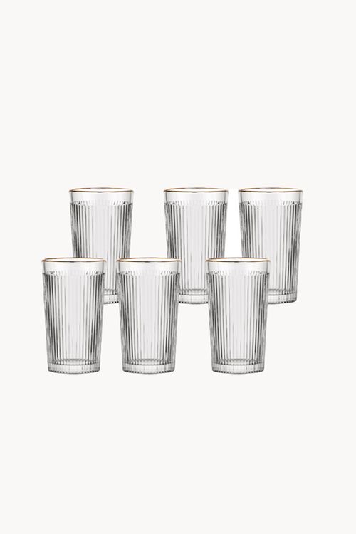 Conjunto de Jarra e Copos Lila em Vidro 7 Peças 1L