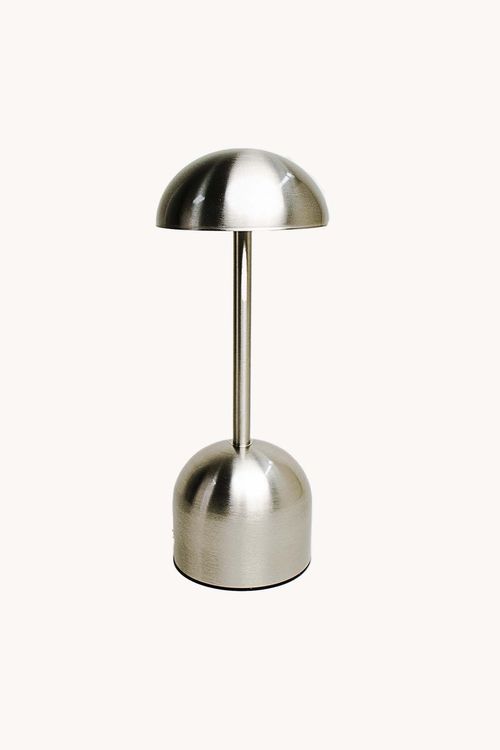 Luminária de Mesa Prata em Metal com Led