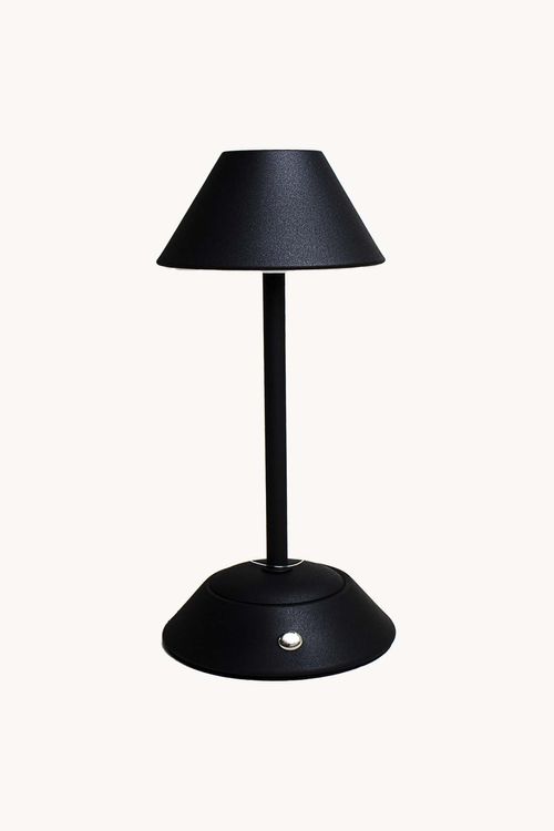 Luminária de Mesa Preta em Metal com Led