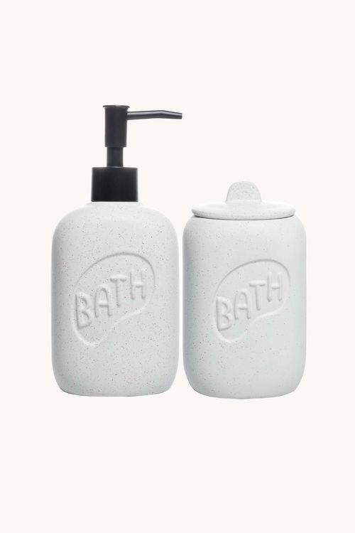 Conjunto para Banheiro Letters em Cerâmica 2 Peças