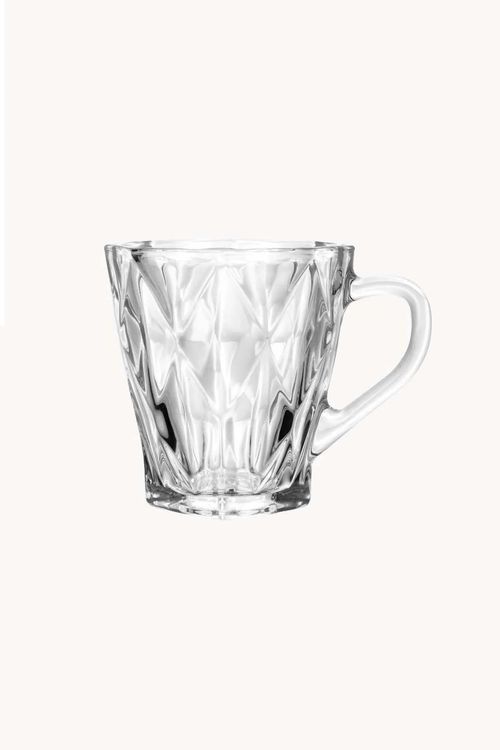 Conjunto de Canecas Diamond em Cristal 6 Peças 180ML