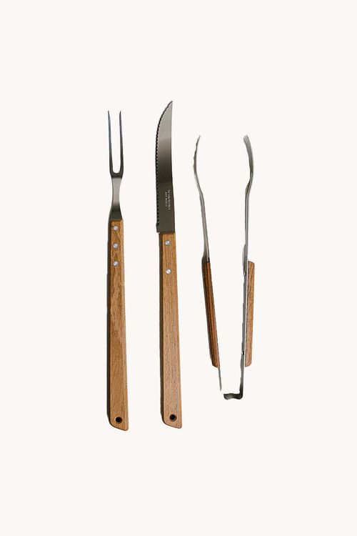 Conjunto de Churrasco em Aço Inox 3 Peças