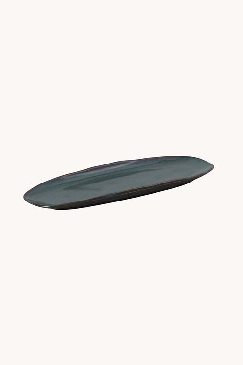 Travessa Oval Rasa Orgânico Oceano em Stoneware