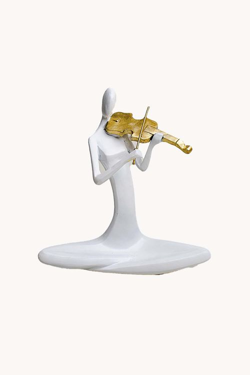 Escultura Violinista Decorativa em Resina