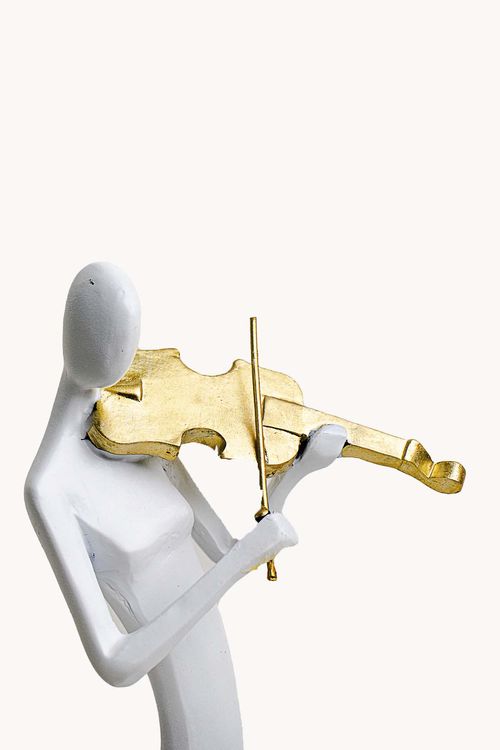 Escultura Violinista Decorativa em Resina