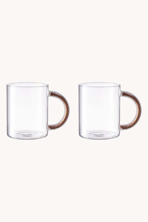 Conjunto de Canecas em Vidro Borossilicato 90ml 2 Peças