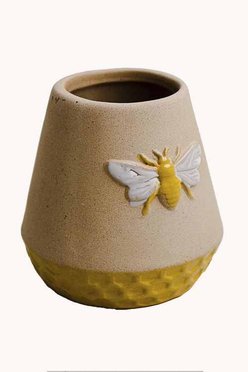 Vaso Honey bee Decorativo em Cerâmica Tamanho P