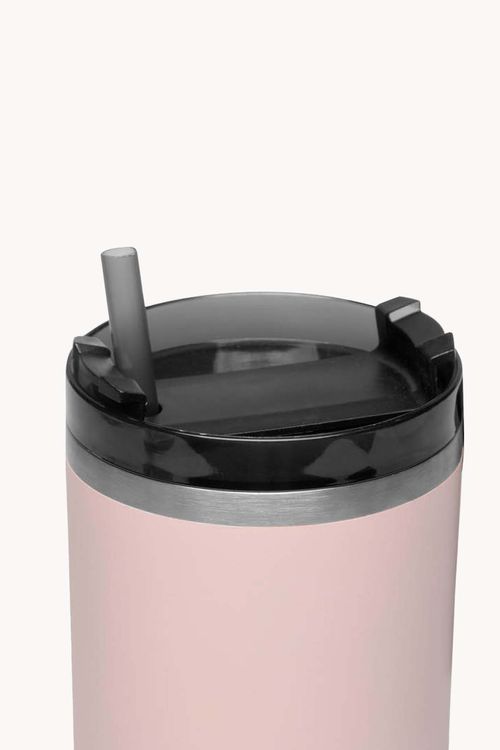 Copo Térmico com Parede Dupla em Aço Inox com Canudo 590ML