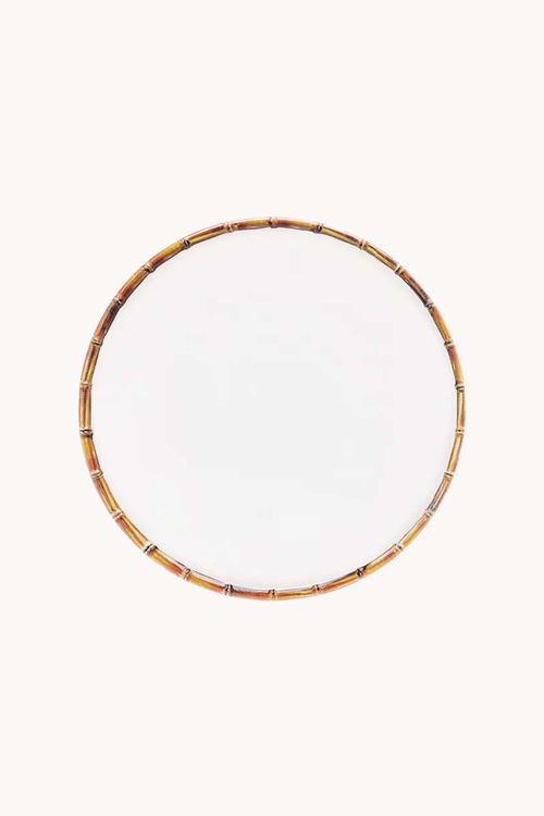 Prato Raso Melamina Bambu Branco