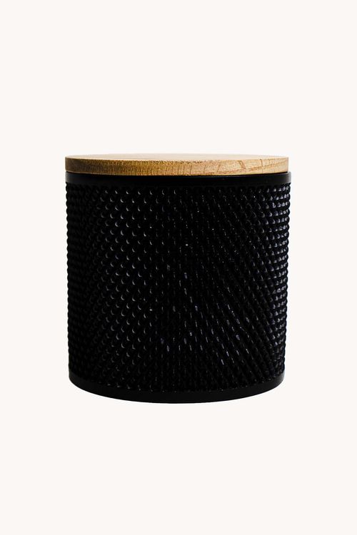 Porta Algodão em Poliresina com Tampa em Bambu