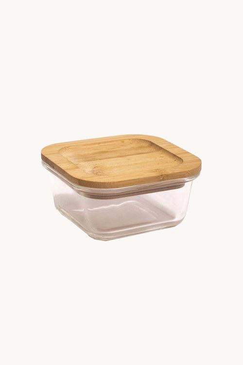 Pote em Vidro com Tampa de Bambu 320Ml