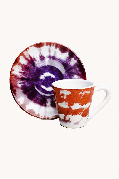 Xícara de Café Tie Dye em Cerâmica