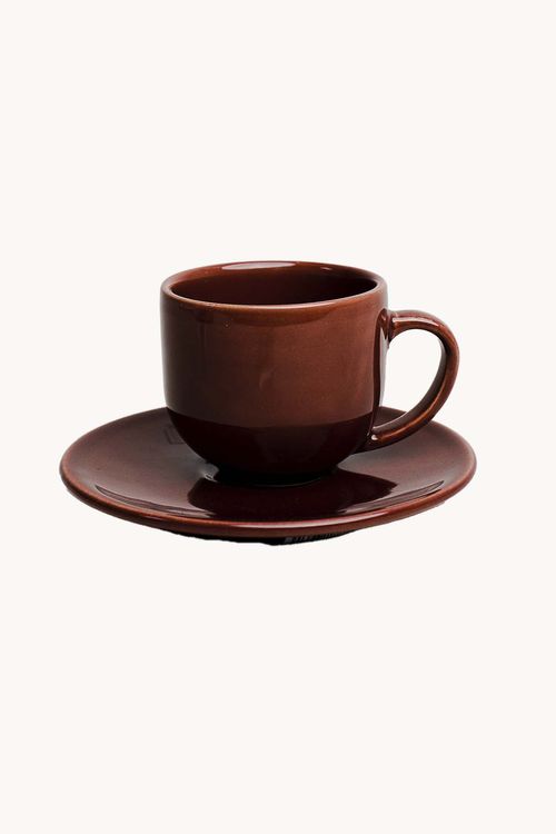 Xicara de Café Coup Cassis com Pires em Cerâmica