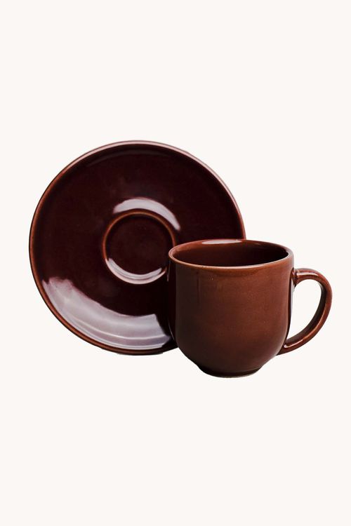 Xicara de Café Coup Cassis com Pires em Cerâmica