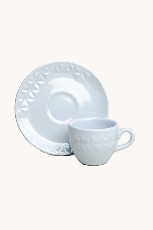 Xícara de Café com Pires em Cerâmica