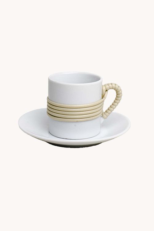 Xícara de Café com Pires em Cerâmica