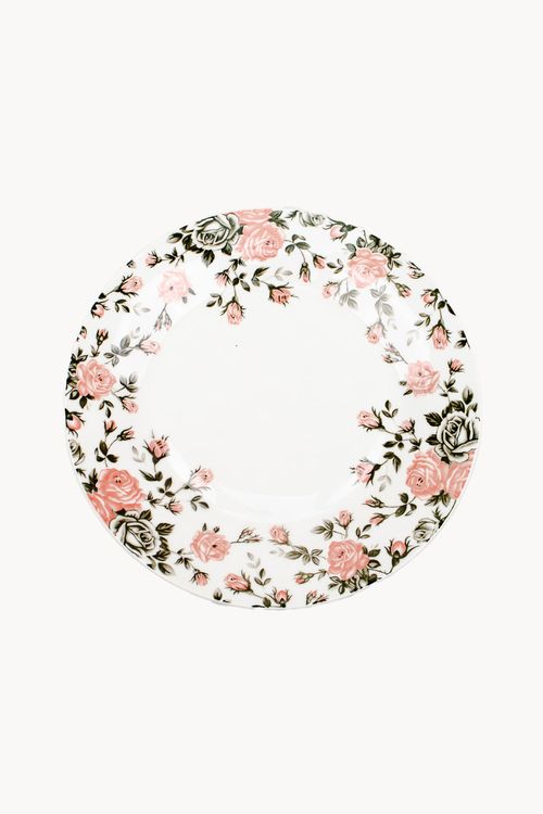 Prato Sobremesa Floral em Porcelana