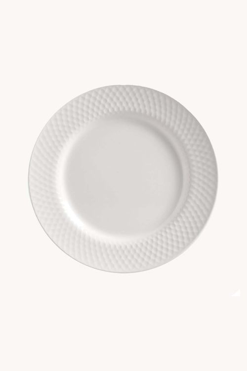 Prato de Sobremesa Satin White  em Cerâmica