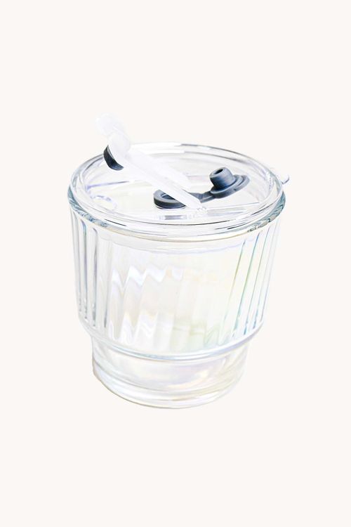 Copo com Canudo em Vidro 380 Ml