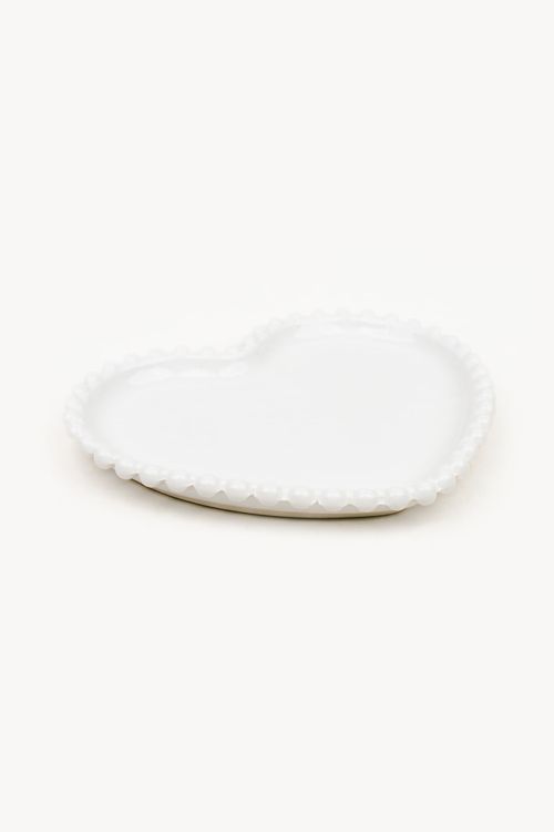 Conjunto Pratos de Coração  em Porcelana 4 Peças