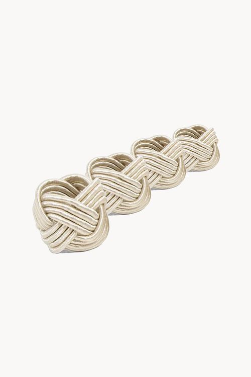Conjunto de Argola para Guardanapo Perola em Algodão 4 Peças