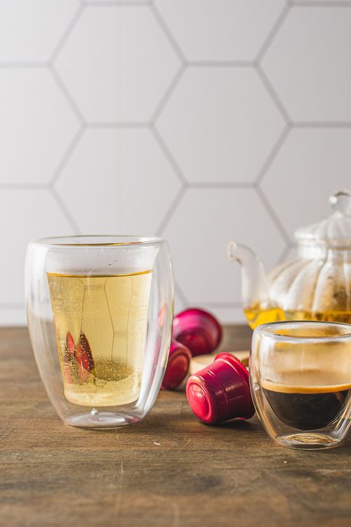 Conjunto de Copos Modern com Parede Dupla em Vidro Borossilicato 2 Peças 260Ml