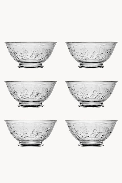 Conjunto de Bowls New Butterfly em Vidro 6 Peças