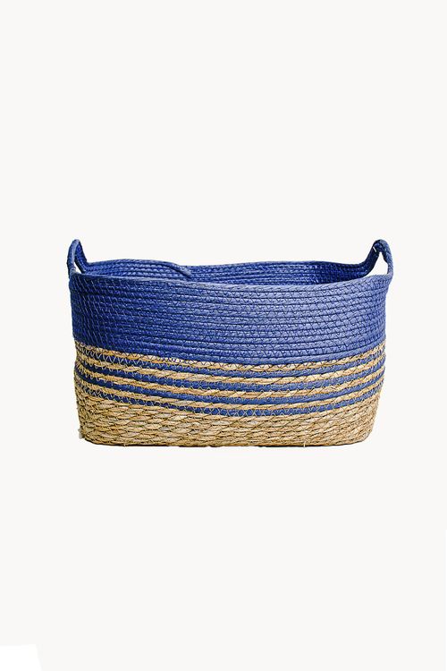 Cesto Decorativo em Fibra Natural com Alça Tamanho G