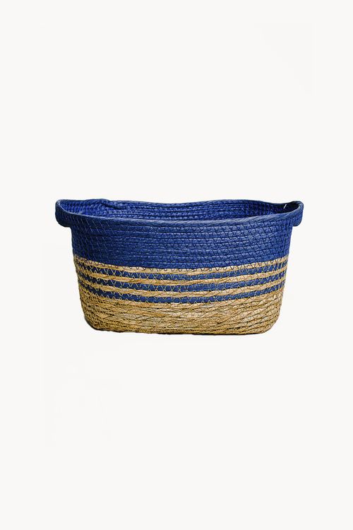 Cesto Decorativo em Fibra Natural com Alça Tamanho M