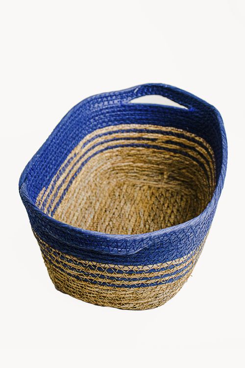 Cesto Decorativo em Fibra Natural com Alça Tamanho M