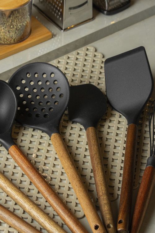 Espátula Pratic Chef em Silicone com Cabo em Madeira
