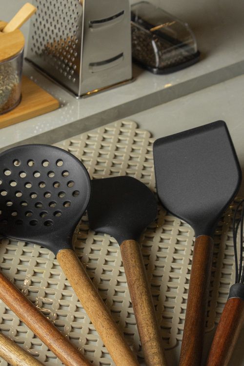 Espátula Pratic Chef em Silicone com Cabo em Madeira