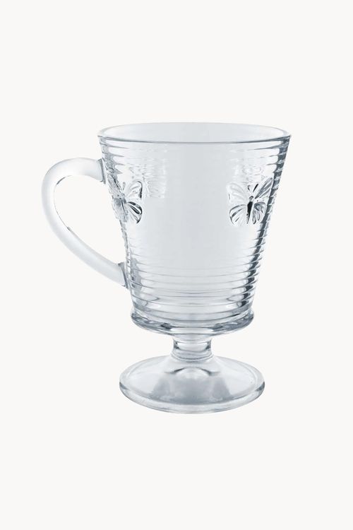 Conjunto de Taça para Cappuccino Lines Butterfly em Vidro 4  Peças 240Ml