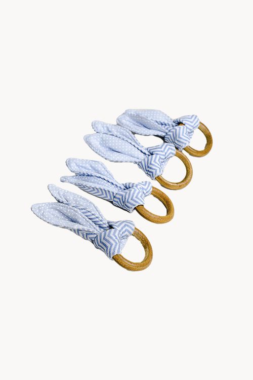 Conjunto de Argola para Guardanapo em Madeira 4 Peças