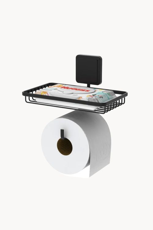 Suporte para Papel Higiênico e Objetos em Aço Inox com Fixação por Adesivo