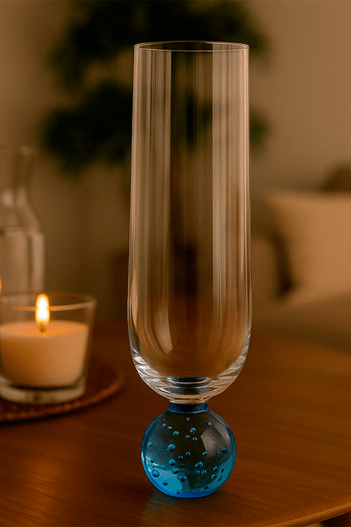 Taça Champanhe Bubble Azul 250ml